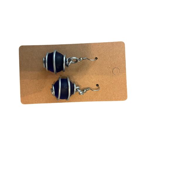 Miracle Pearl Earrings Silver Spiral Eclectic Hippie Women's O/S Retro Boho - Picture 3 of 5